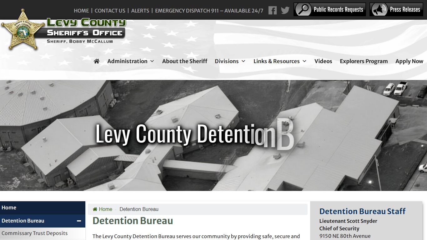 Detention Bureau – Levy County Sheriff's Office
